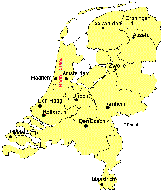 Click for the map of North Holland