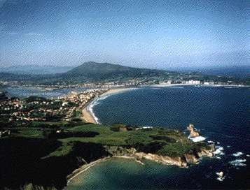 The map of Behobie at the Spanish border